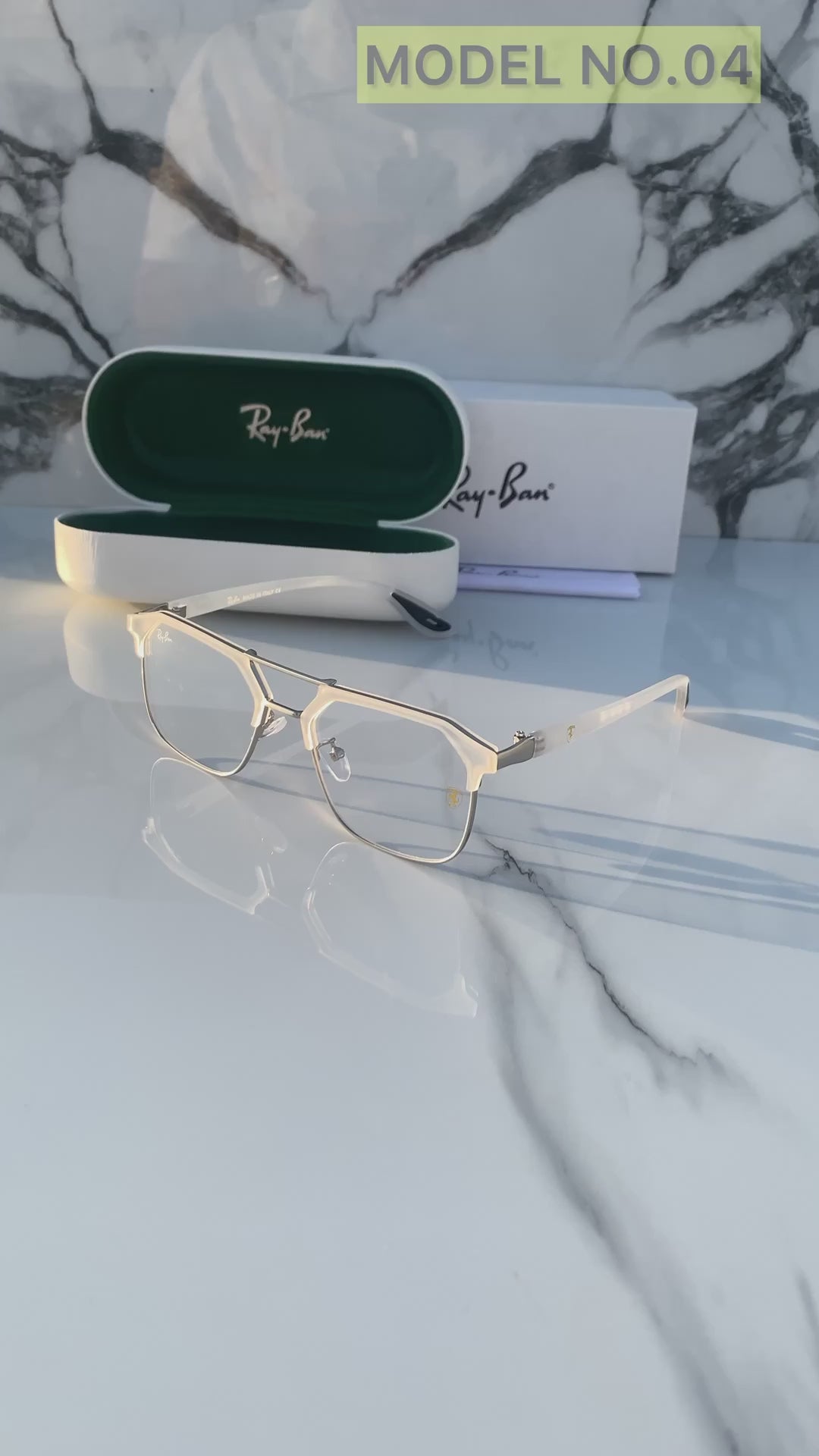 Rayban 04 white plano